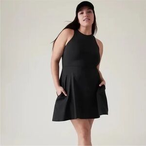Athleta Conscious Dress Black PowerVita Athletic Dress w/ Pockets Size M